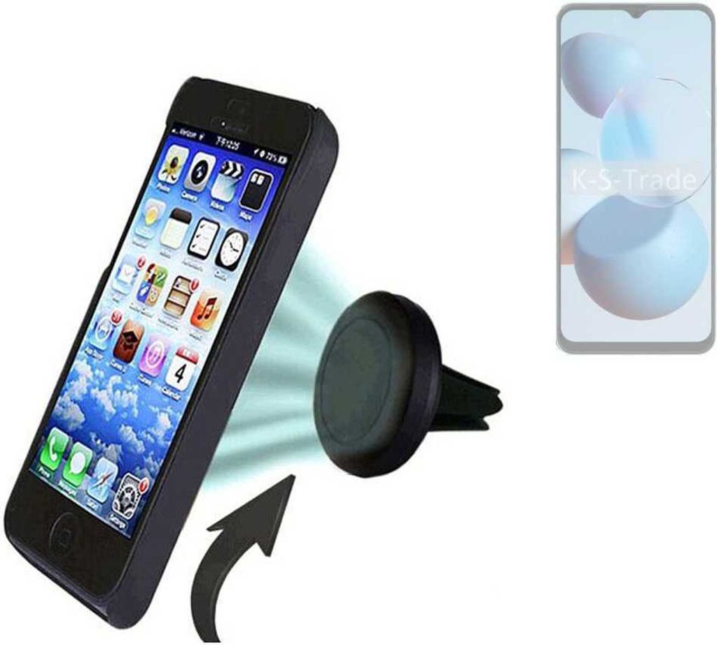 K-S-Trade kompatibel mit Cubot A10 Auto Handy Halterung KFZ Halter Lüftungsgitterhalterung Air Vent mount Smartphone Halter