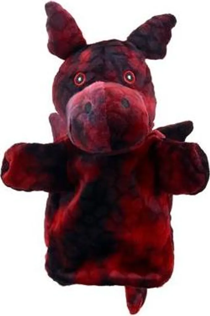 Marionnette à Main Dragon Rouge pour Enfant en Tissu Écologique
