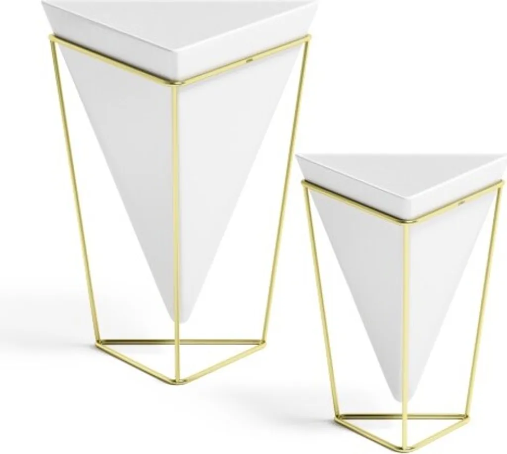 Set de pots de fleurs Umbra Trigg blanc et or - Décoration murale design