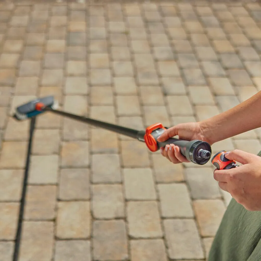 Manche Télescopique à Eau Gardena Cleansystem 155-260 cm Ajustable