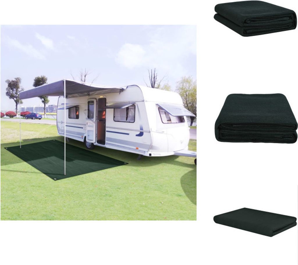 vidaXL Zeltteppich 400x400 cm Dunkelgrün HDPE - Zeltzubehör