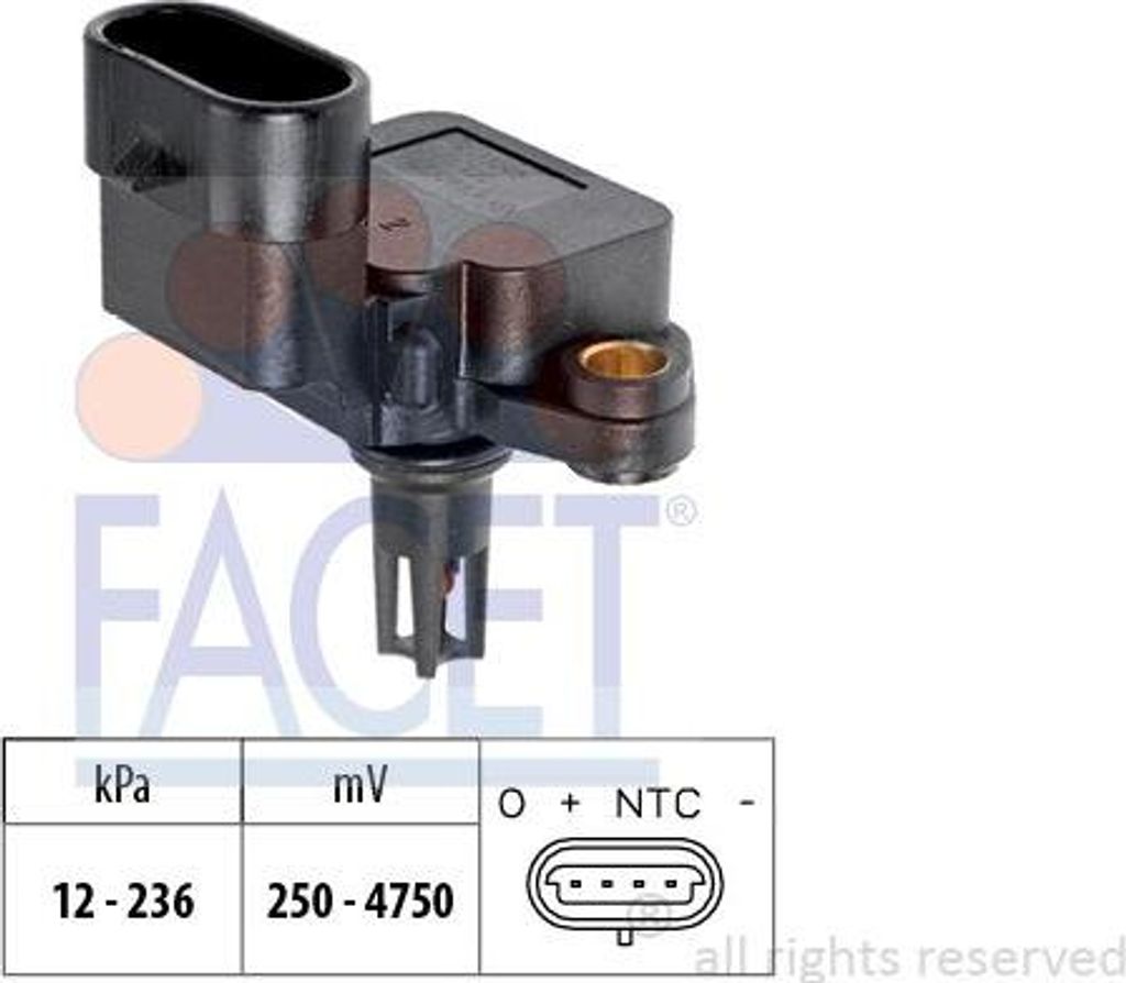 FACET 103109 Luftdrucksensor, Höhenanpassung OE 12788793 kompatibel mit Omega, Signum, Vectra