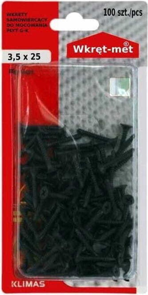 Selbstbohrende Schraube für Gipskartonplatten für Metall 3,5x25mm 100St