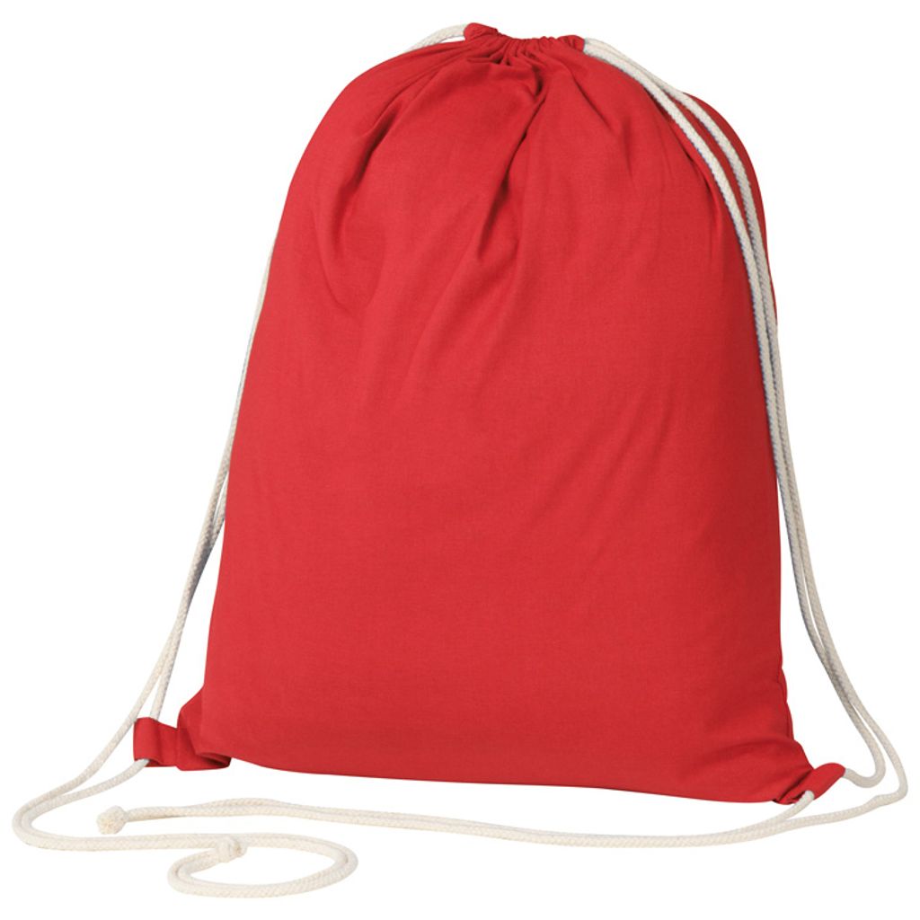 Sportbeutel Turnbeutel aus Baumwolle Farbe rot Gymbag 
