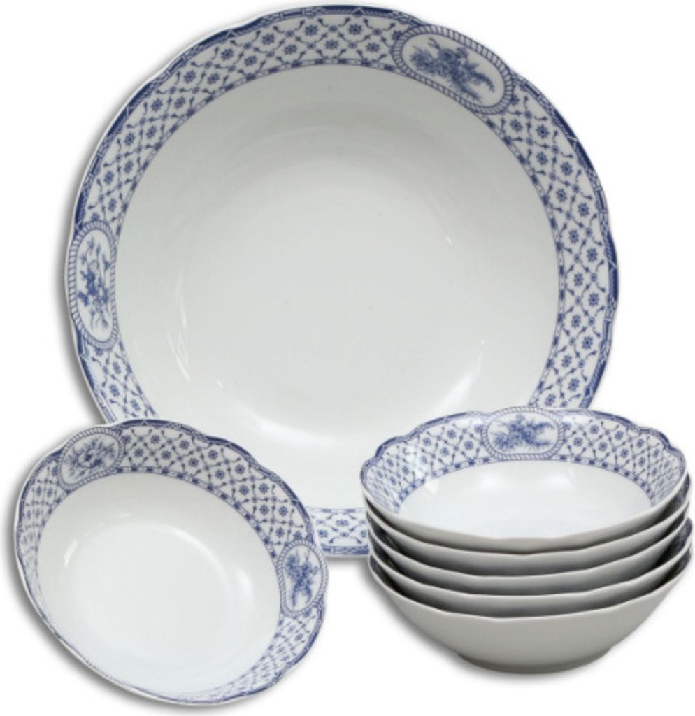 Rose, Kompott-Set, blaues Band, Thun, 7-teilig Produktbild 