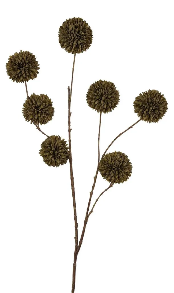 Pompom artificiel vert foncé 98 cm - Tige décorative grand format chic