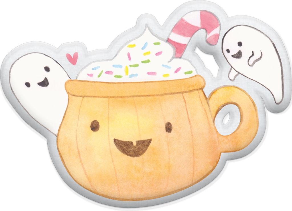 Mr. & Mrs. Panda Dekokissen Kaffee Gespenst 45 cm - Weiß - Geschenk, Halloween Deko, Plüschtier, Trick Or Treat, Kuscheltier, Pumpkin Spiced Latt...