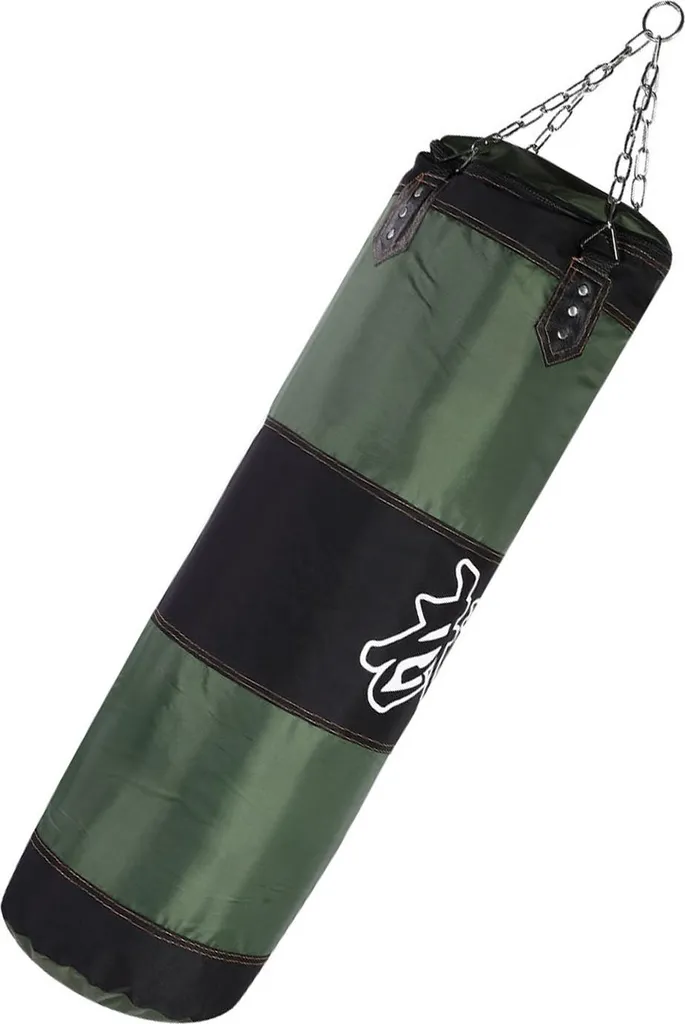 Sac de frappe vide 1,2m vert : la solution robuste pour boxe et karaté