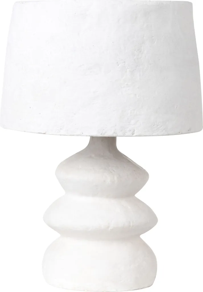 Lampe à poser blanche en papier mâché Beliani - Luminaire fait main 45cm