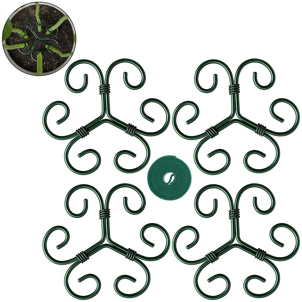 4er Set Pflanzenstützen aus Metall – Blumen-, Rosen-, Tomatenhalter, Monstera Rankhilfe, Robust & Einfach, Für Zimmerpflanzen, Stauden & Horten...