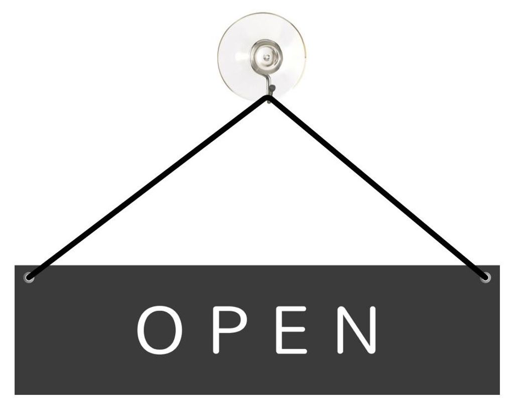 Elegantes Türschild Hängeschild Open/Close 30x8cm Produktbild 