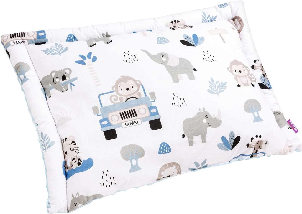 Blue Safari & Blue Minky Doppelseitiges Kinderkissen 40 x 60cm