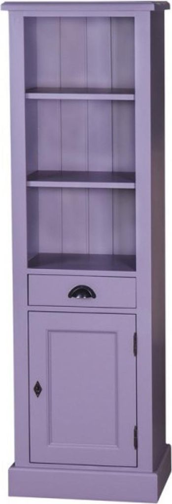 Casa Padrino Landhaus Stil Badezimmer Schrank Hochschrank mit Schublade - Bad Schrank Massivholz