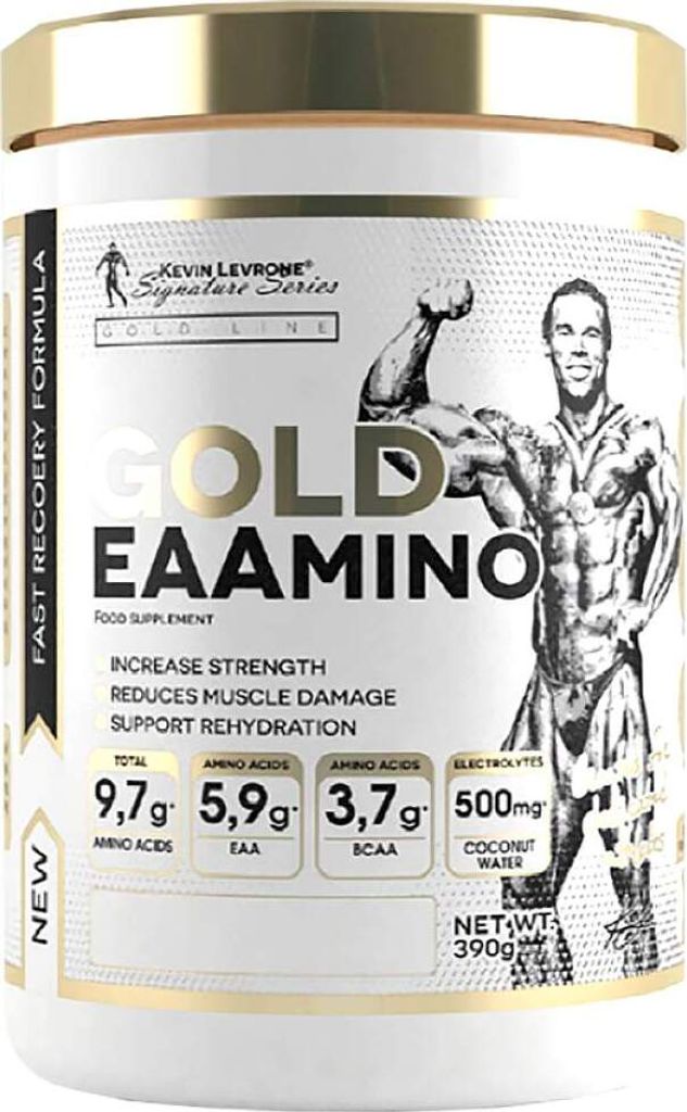Kevin Levrone GOLD EAAmino – EAA & BCAA Pulver mit Elektrolyten | Exotic | 390 g | Zuckerfrei | Nahrungsergänzung für Sportler