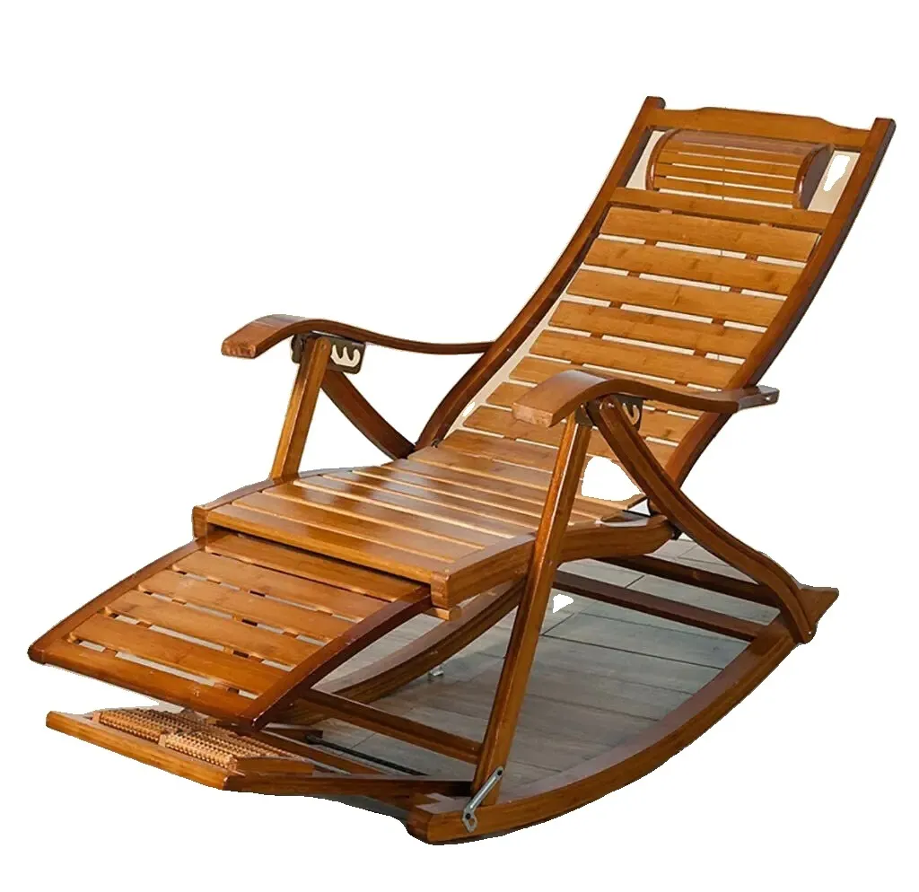 Chaise à bascule kaki réglable XL grand confort pour le jardin