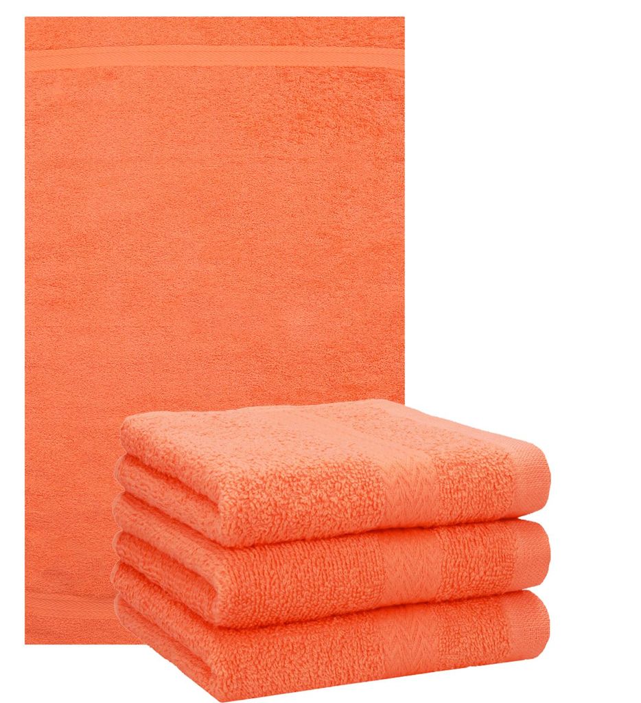 Betz 4 Stück Handtücher 50x100 cm PREMIUM 100% Baumwolle Farbe: blutorange