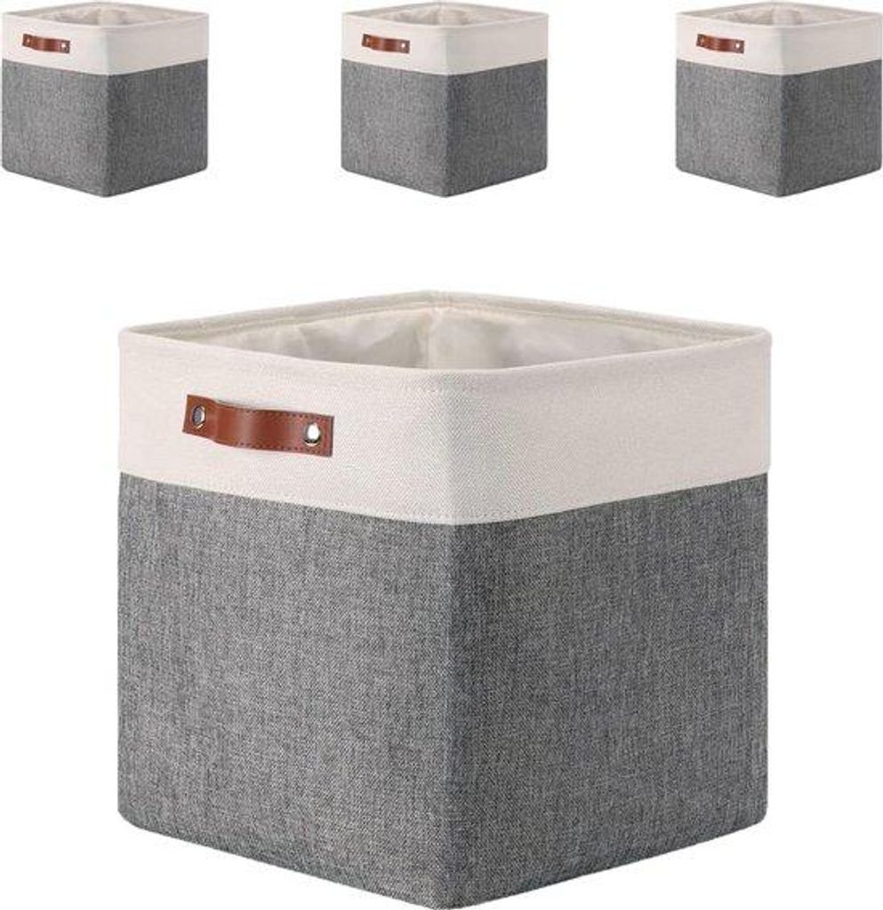 Kubus-dobbelstenen-set, 28 x 28 x 28 cm, weiß und grau, 4 Stück