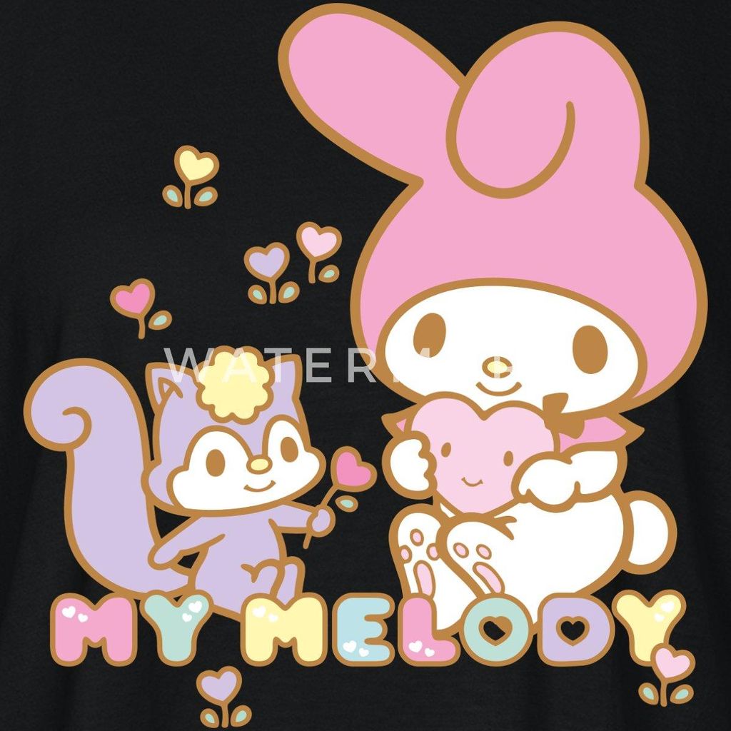Spreadshirt My Melody Pflückt Mit Risu Herzblümchen Boxy Shirt Damen, XL, Schwarz