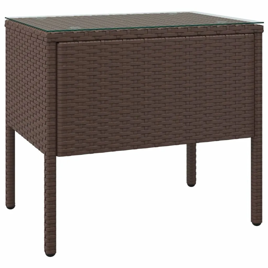 Table d'appoint stable et facile d'entretien en résine brune et verre