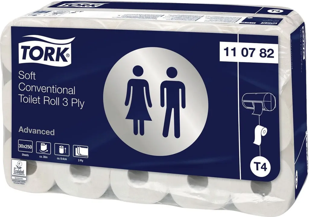 Papier toilette Tork 110782 Advanced blanc 3 plis T4 - 30 rouleaux