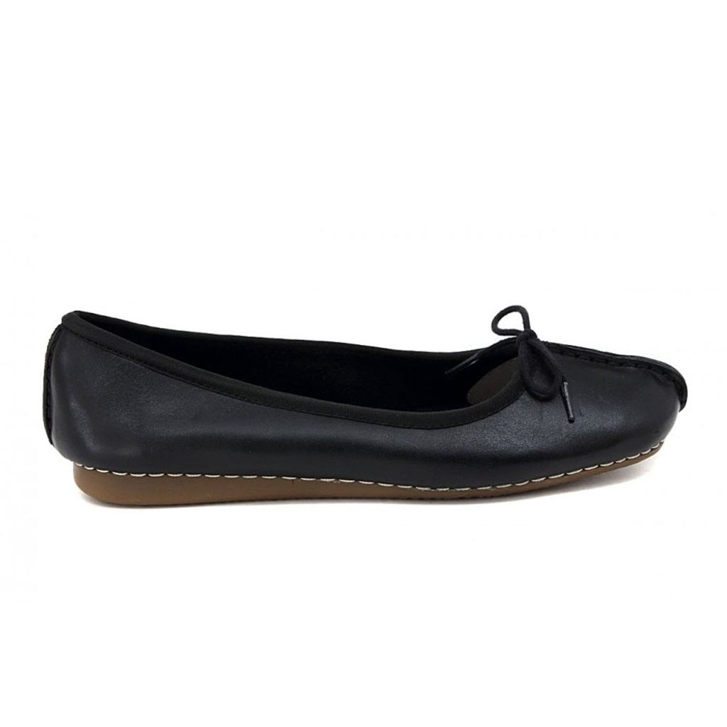 Clarks Schuhe Damen Halbschuhe Ballerinas Freckle Ice schwarz black, Schuhgröße:40