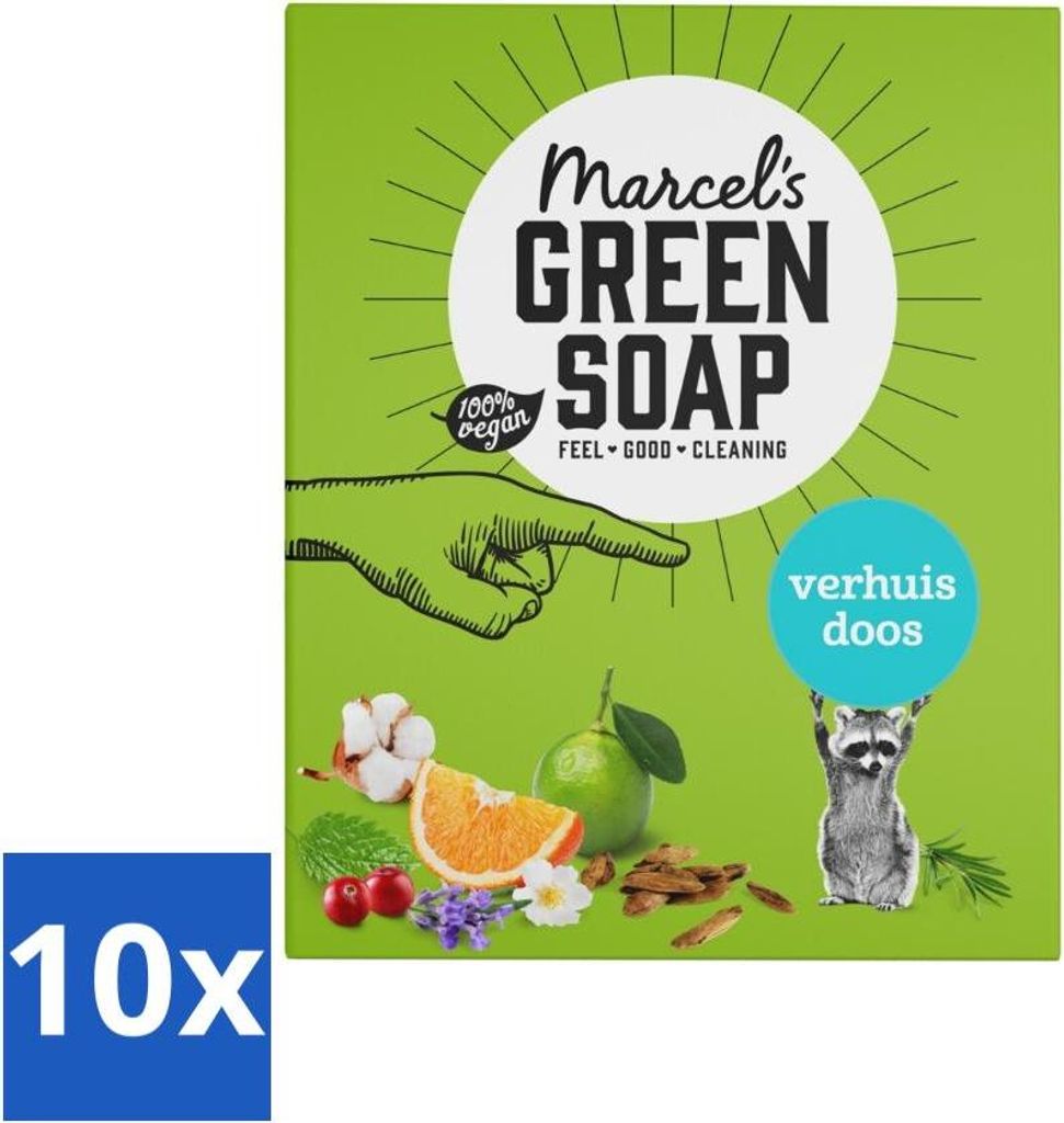 Marcel‘s Green Soap – Umzugskarton – Nachhaltige Reinigung – Natürliche Pflege – 8 Seifen - Vorteilspack - 10 Stücke