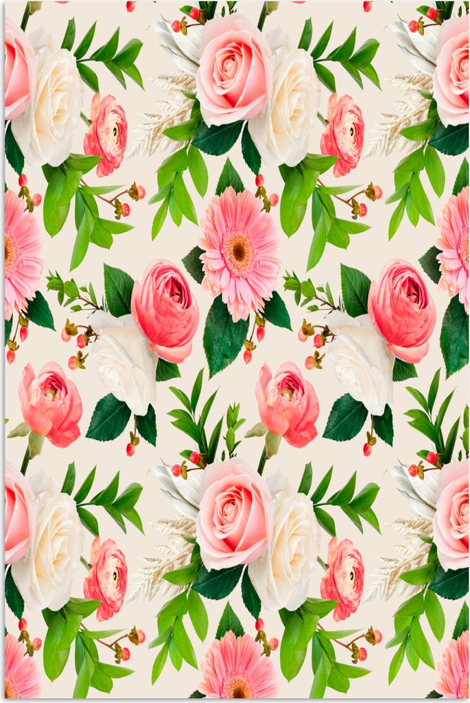MuchoWow Poster Blumen - Rosen - Frühling 120x180 cm - Kunstposter