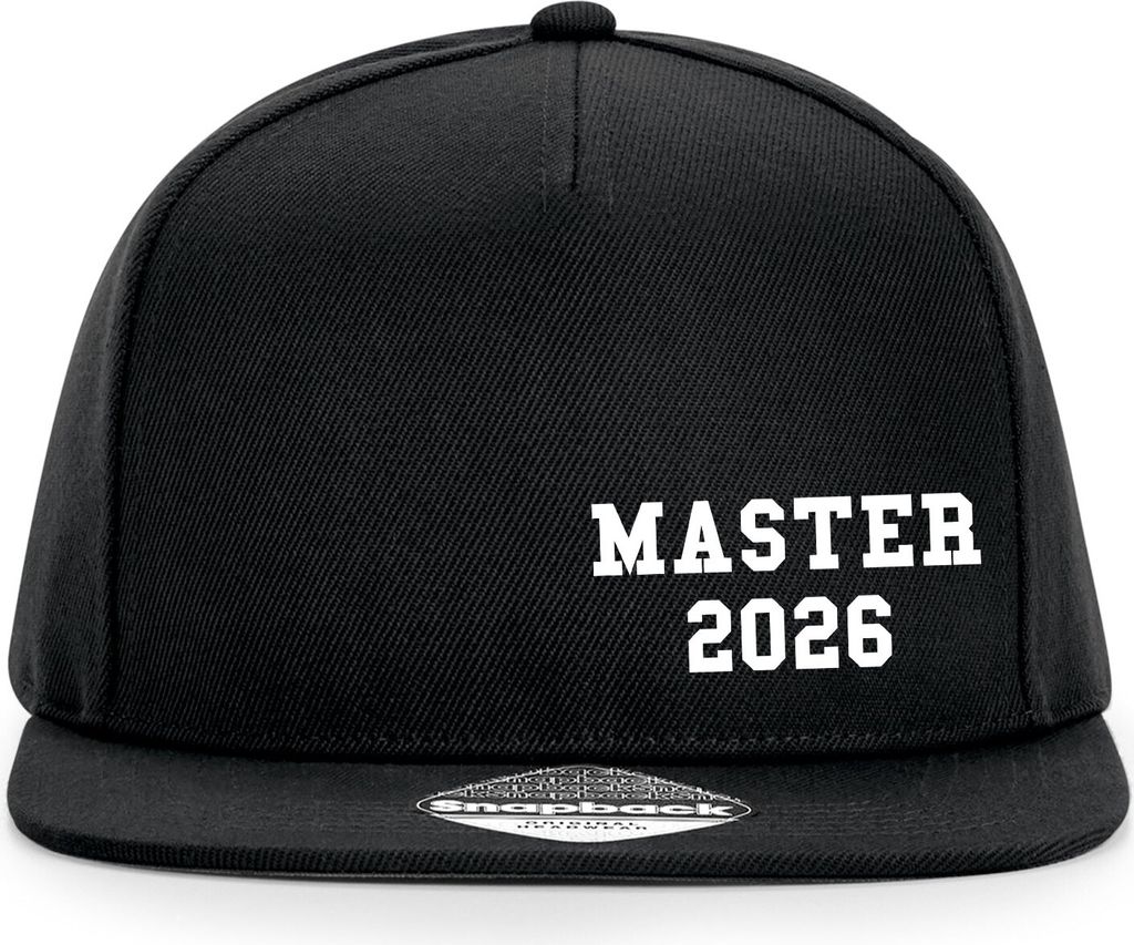 Huuraa Cappy Mütze Master 2026 Abschluss Black Polyester Snapback Kappe Geschenkidee