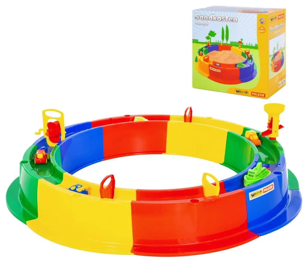 Bac à Sable Enfant avec Circuit d'Eau et Accessoires de Jeux 136 cm