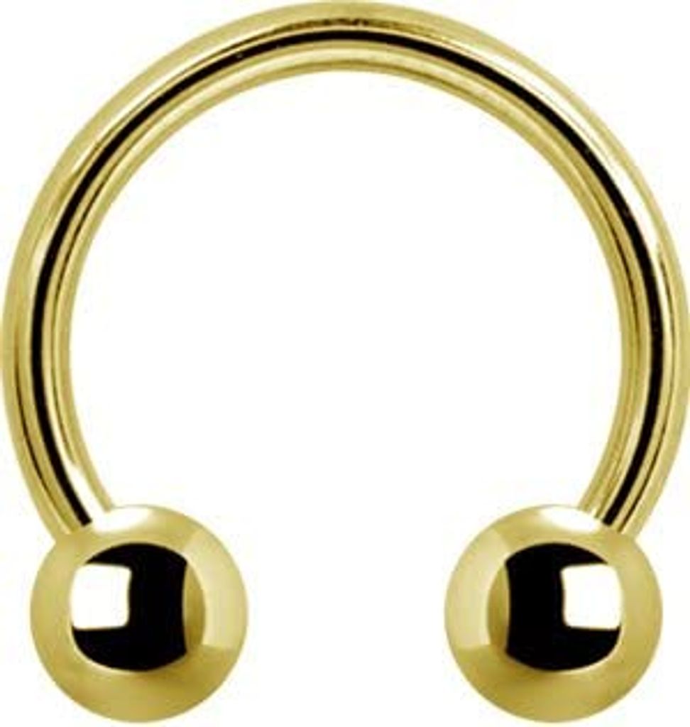 Karisma Titan Gold G23 Hufeisen Intimpiercing Septum Lippe Kugel 3mm Kugeln Stärke 1,2mm