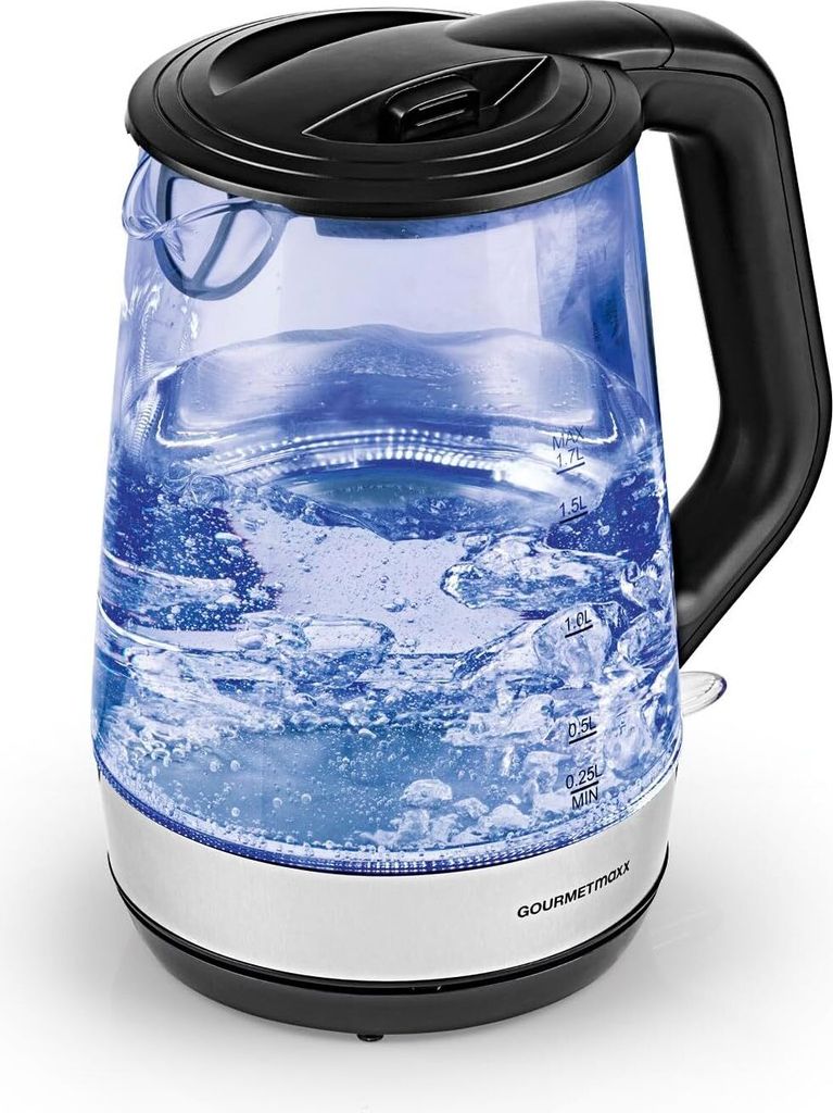 GOURMETmaxx LED Wassekocher Glas Entnehmbarer Produktbild 
