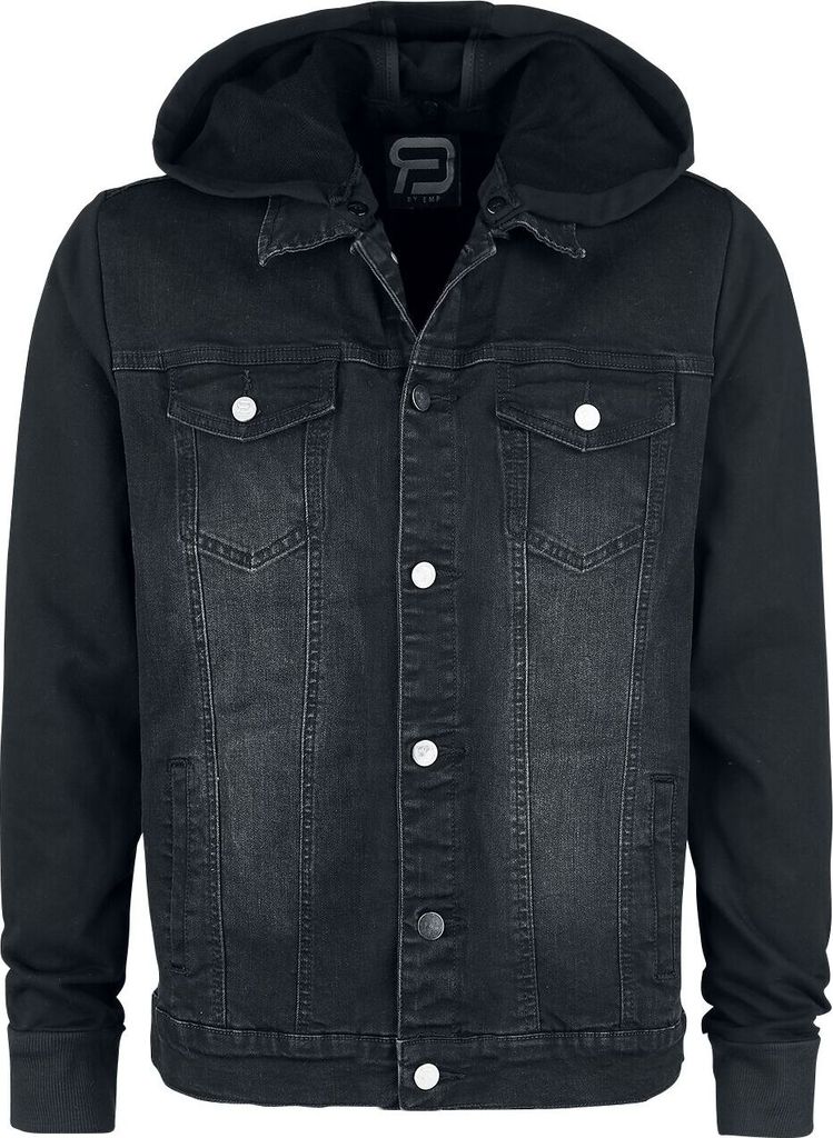 RED by EMP Herren dunkelgraue Jeansjacke mit Kapuze XL