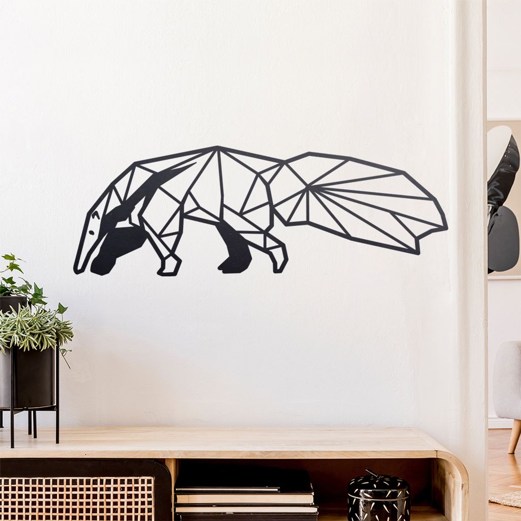 Ameisenbären Polygon Wandtattoo Wandaufkleber Wall Sticker - Dekoration, Küche, Wohnzimmer, Schlafzimmer, Badezimmer