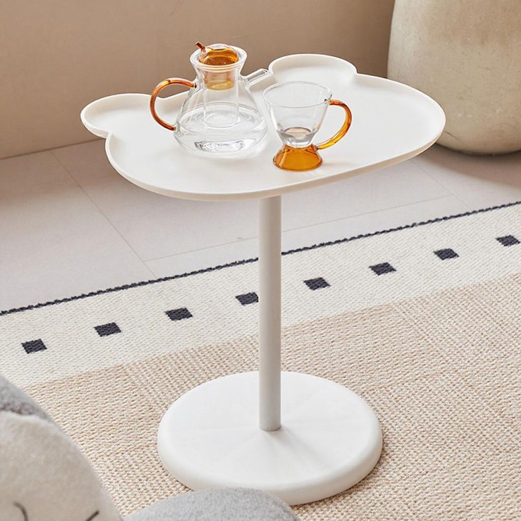 Couchtisch Nachttisch Beistelltisch Regal Ablageregal Teetisch Kleiner Couchtisch Beistelltisch Wohnzimmer 47*52cm Weiß 【 BJXX5635】