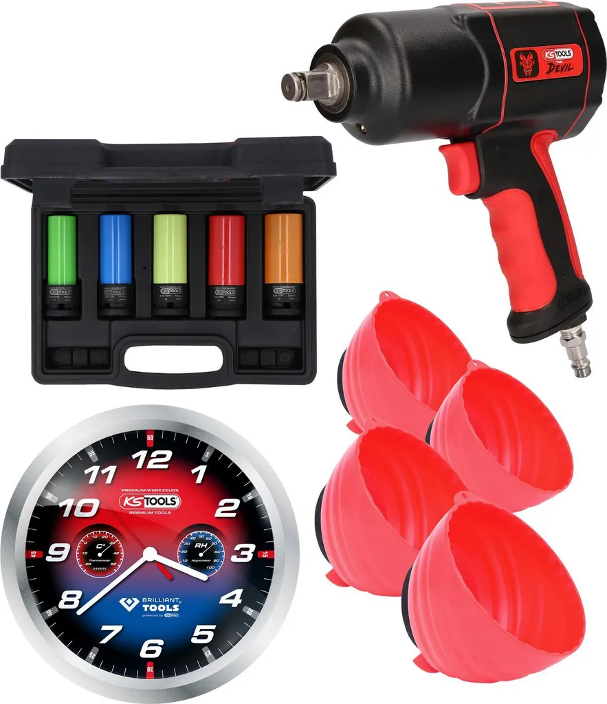 KS TOOLS 515.1205: Protezione Cerchi e Potenza 1600Nm 11 Pezzi
