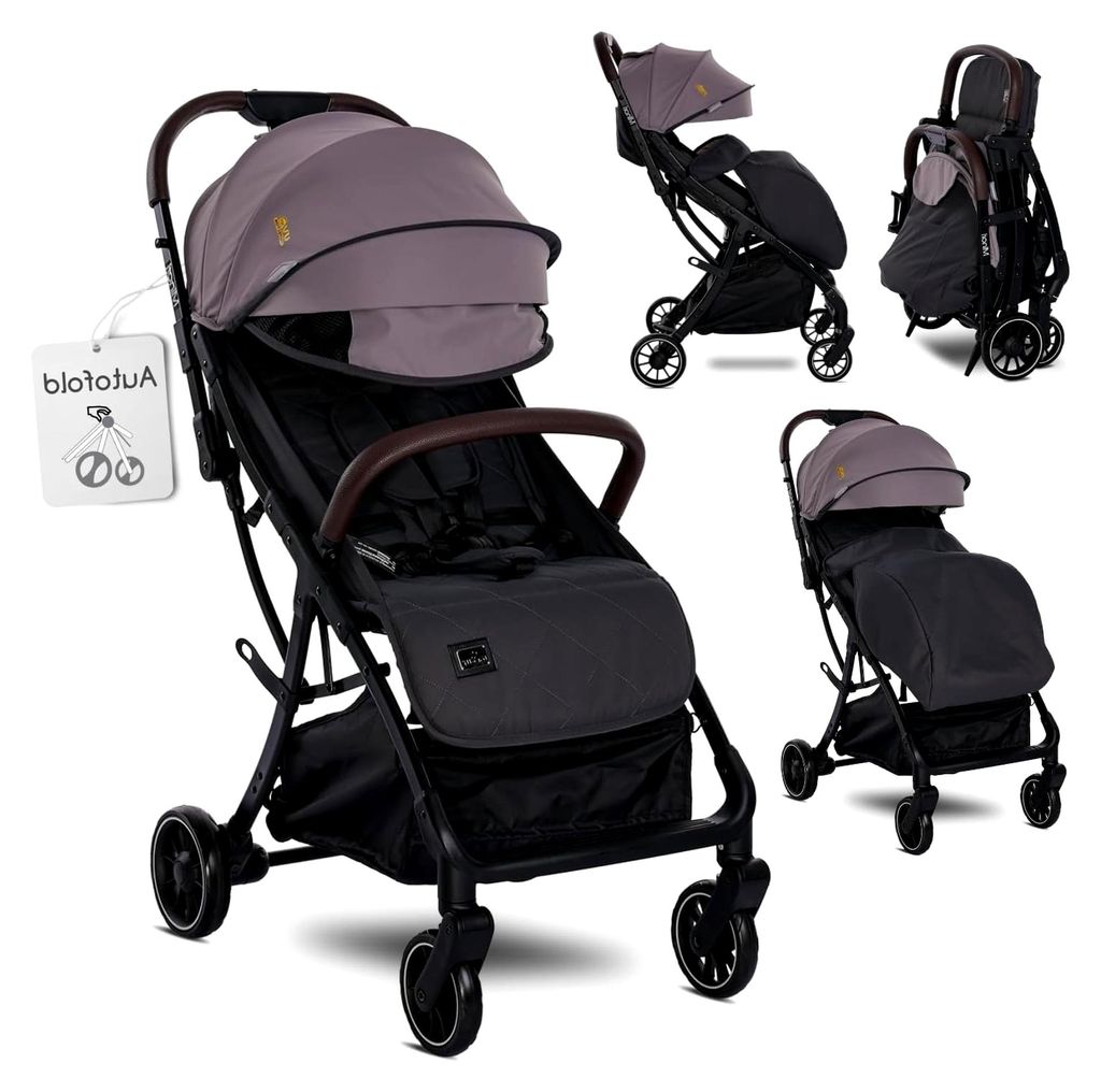 Minori Kinderwagen, kompakter Sportbuggy, zusammenklappbar, Einhand-Klappsystem, 9,3 kg, Sportsitz bis 22 kg, Reisebuggy mit Flaschenhalter, Kunstl...