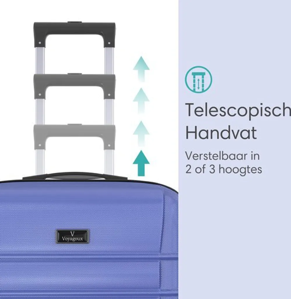 Set de 2 Valises à Roulettes Voyagoux AVALON Bleu pour Tout Voyage - 4