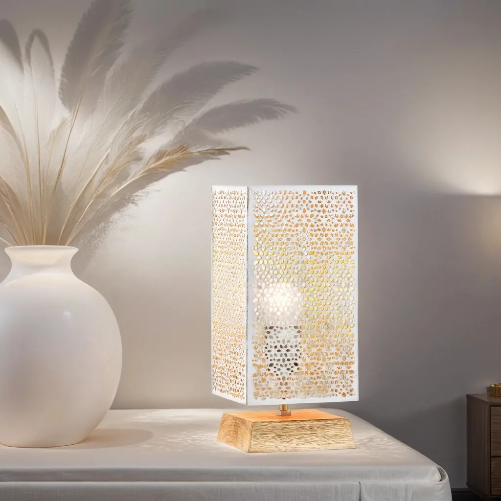 Set Regalo 2 Lampade Autigan Bianco | Design Boho Chic da Tavolo - 2
