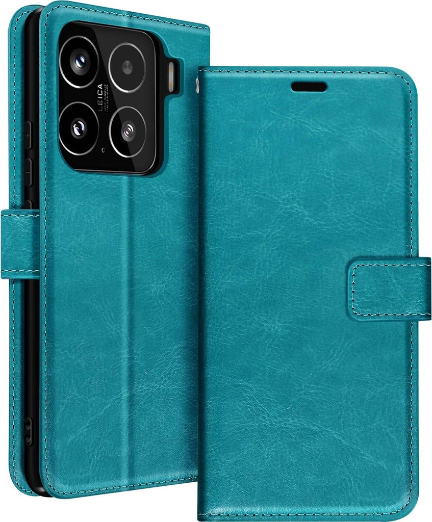 Mayaxess, Brieftaschenhülle für Xiaomi 15 mit Handschlaufe, Türkis