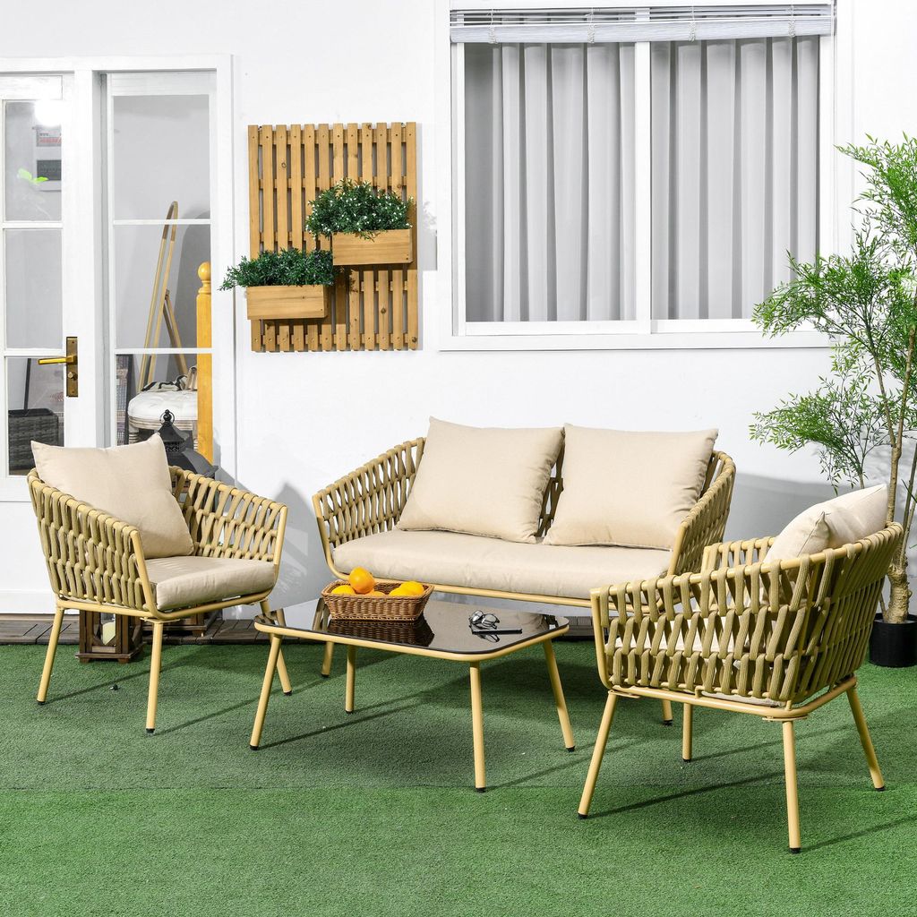 Zestaw mebli ogrodowych Outsunny 4-częściowy, zestaw Zdjęcie produktu 