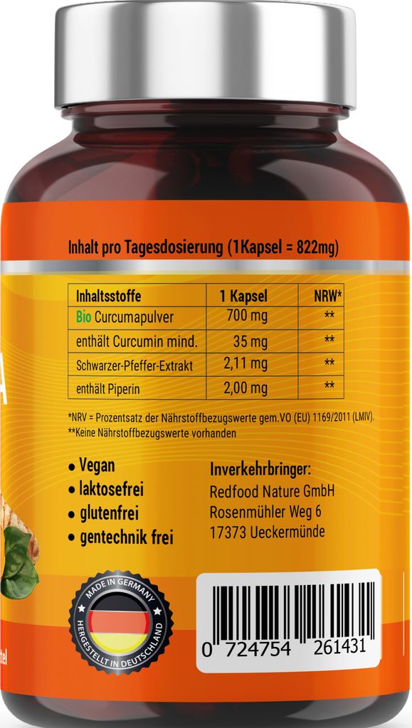 CURCUMA, 500 hochdosierte Kurkuma Kapseln, | Kaufland.de