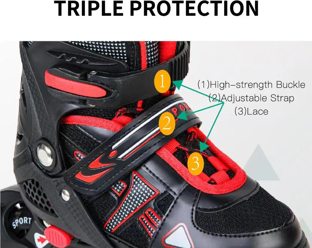Patins à roues lumineuses LED ajustables et rollers confort pour ados