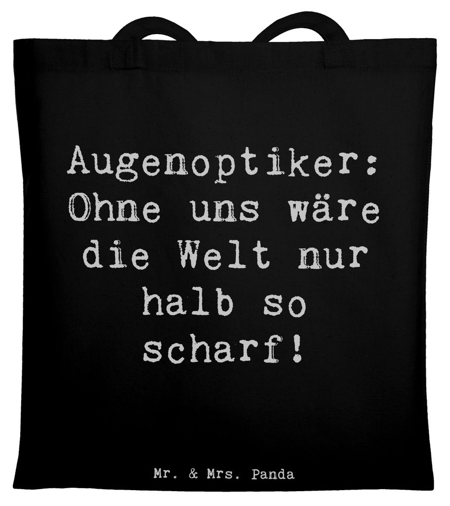 Mr. & Mrs. Panda Tote Bag Spruch Augenoptiker Schärfe - Schwarz - Geschenk, Laptoptasche, Berufe, Shopping Tasche, festival, kreative Geschenke, S...