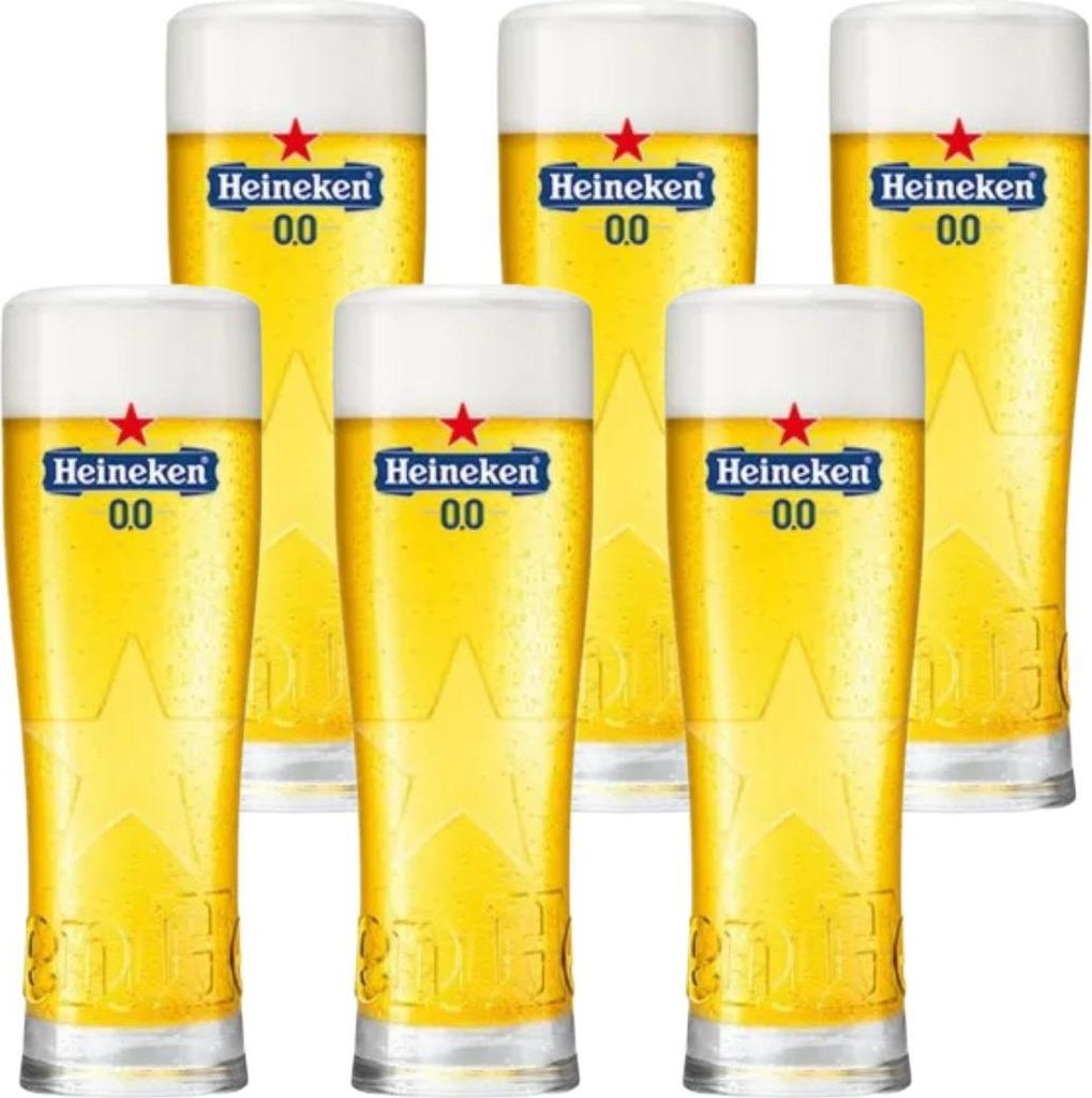 6x Heineken 0.0 Biergläser 0,25L geeicht – Originale Gläser Produktbild 