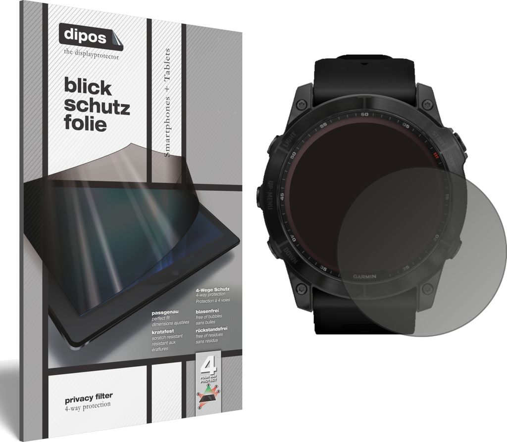 Blickschutzfolie für Garmin Fenix 7 (47 mm) matt Schutzfolie Folie Display Schutz dipos