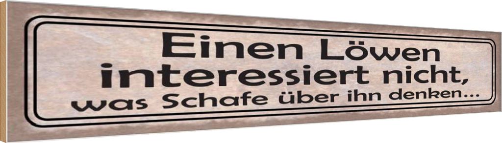 vianmo Holzschild 10x46 cm Läwen interessiert Schafe nicht Spruch Zitat