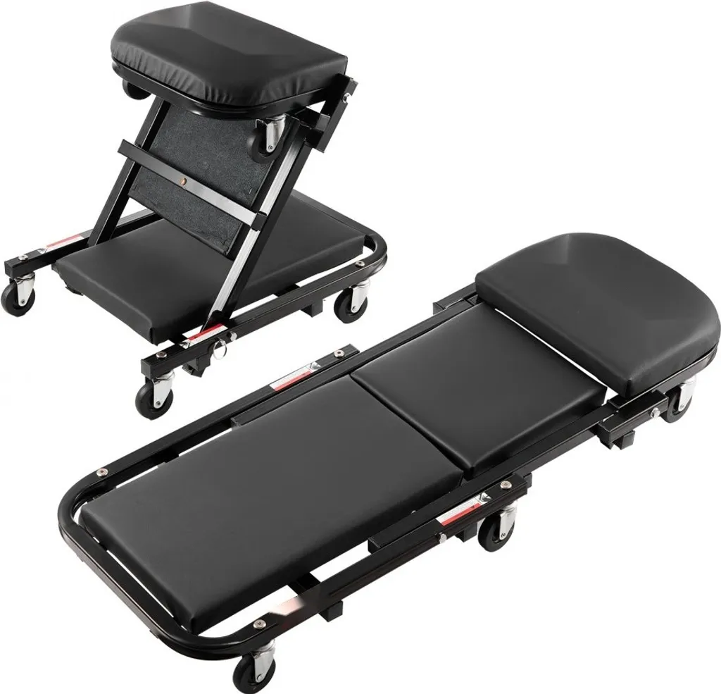 Table d'atelier pliante et chariot de visite 2-en-1 Noir 1016mm 204kg