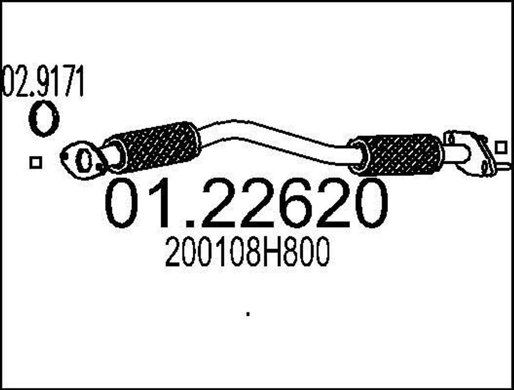 MTS Abgasrohr Auspuffrohr für NISSAN X-TRAIL (T30) Vorne 01.22620