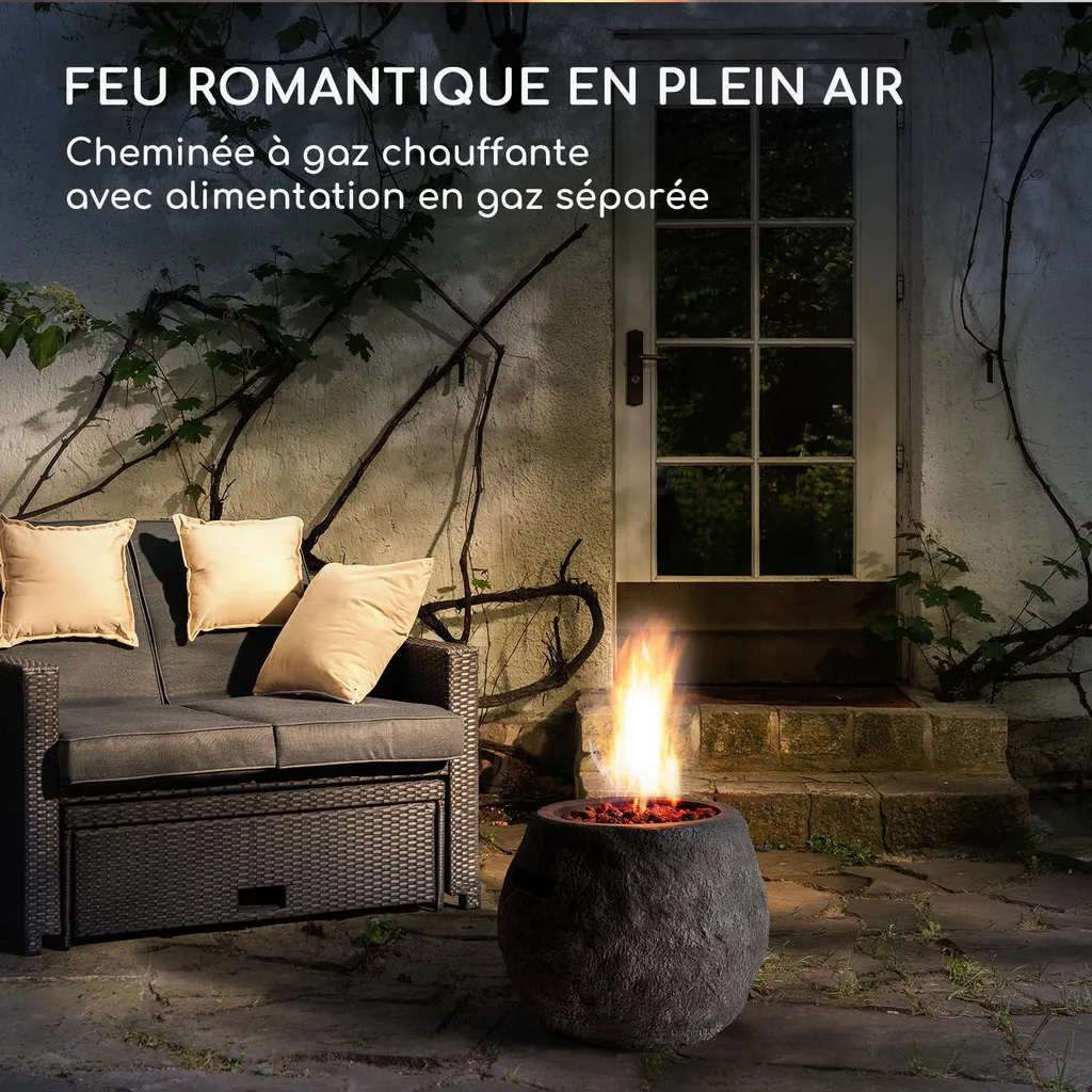 Braséro Blumfeldt Andros 40000 BTU - Brûleur Inox 13kW - Gris Anthracite - 2