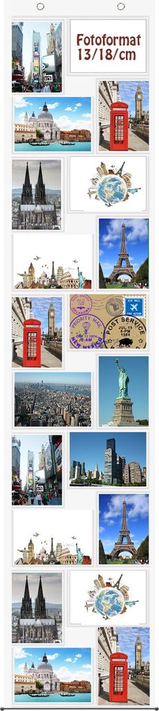 A collage of various travel-themed images, including landmarks and cityscapes.